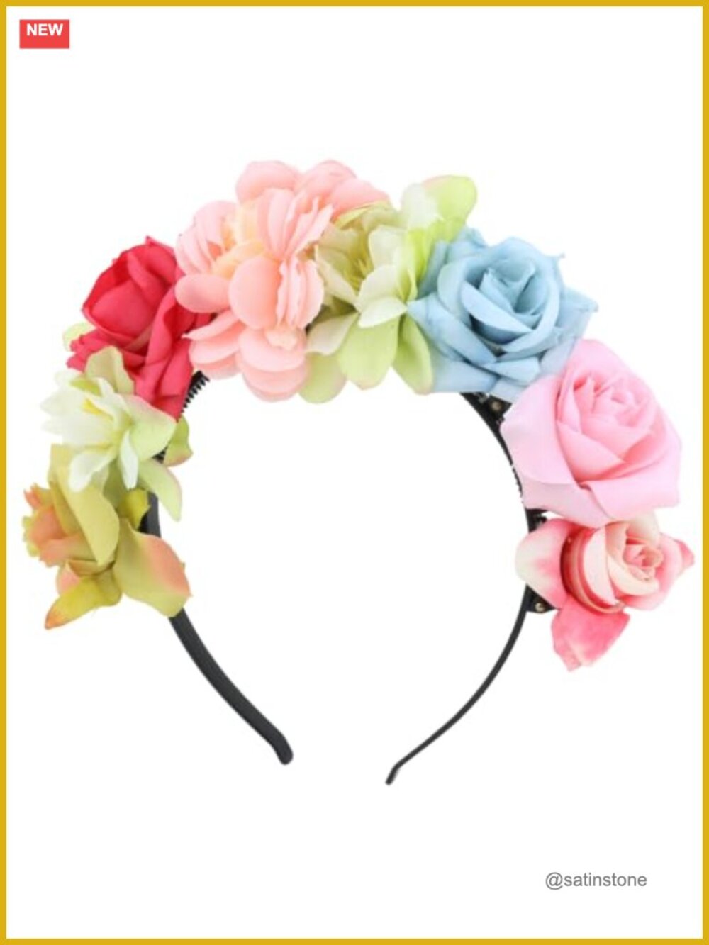 Floral Headband Crown Day of the Dead Flower Hair Accessory